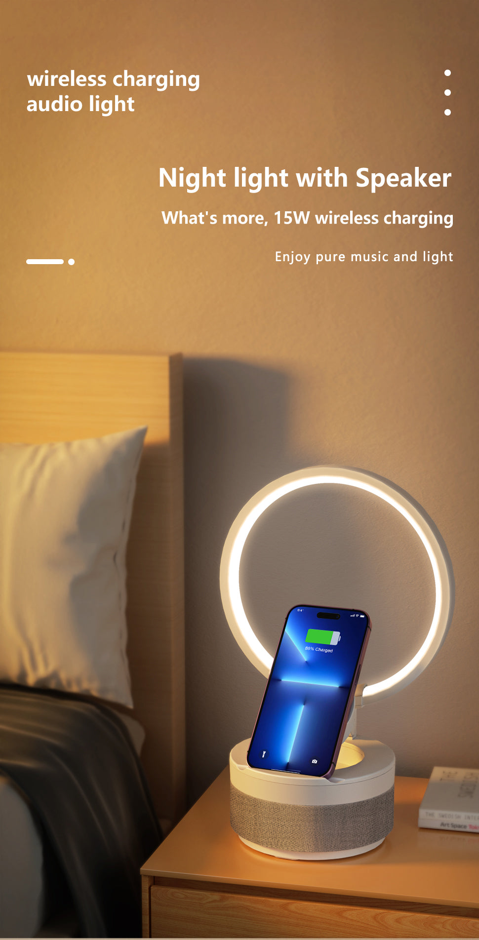 Wireless Charger Bluetooth Speaker Desk Lamp