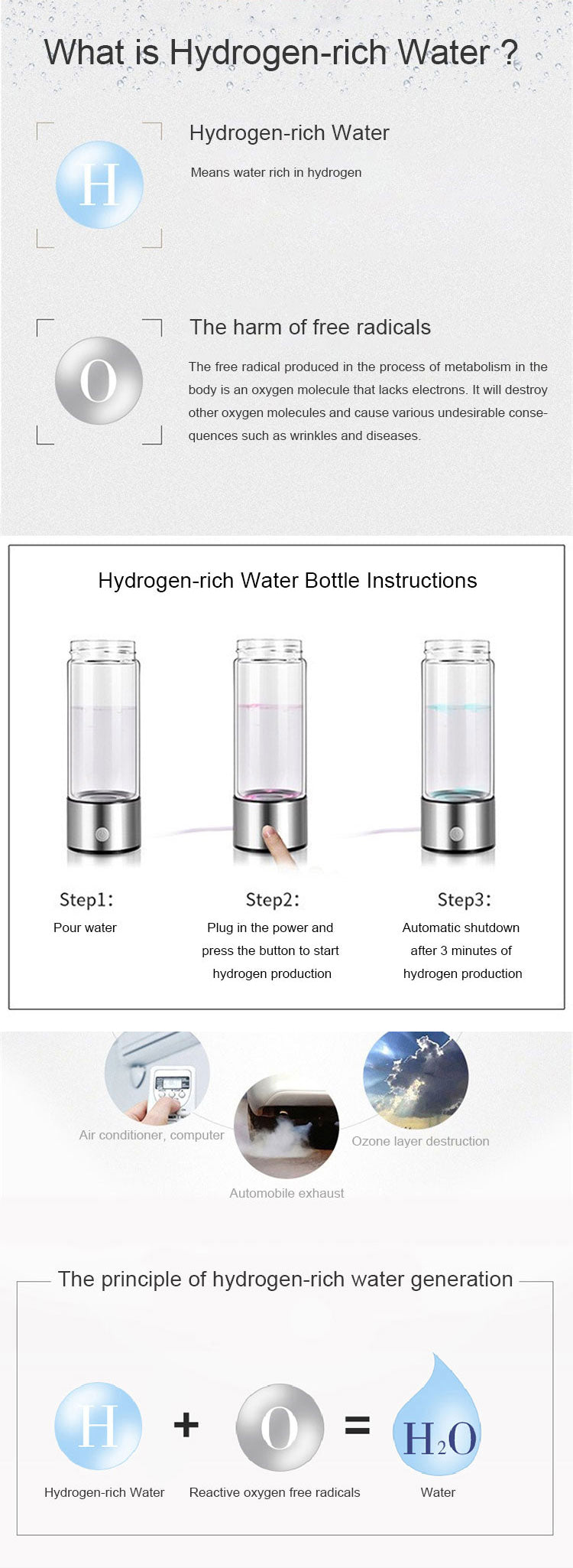 Hydrogen Water Bottle for Enhanced Hydration and Wellness