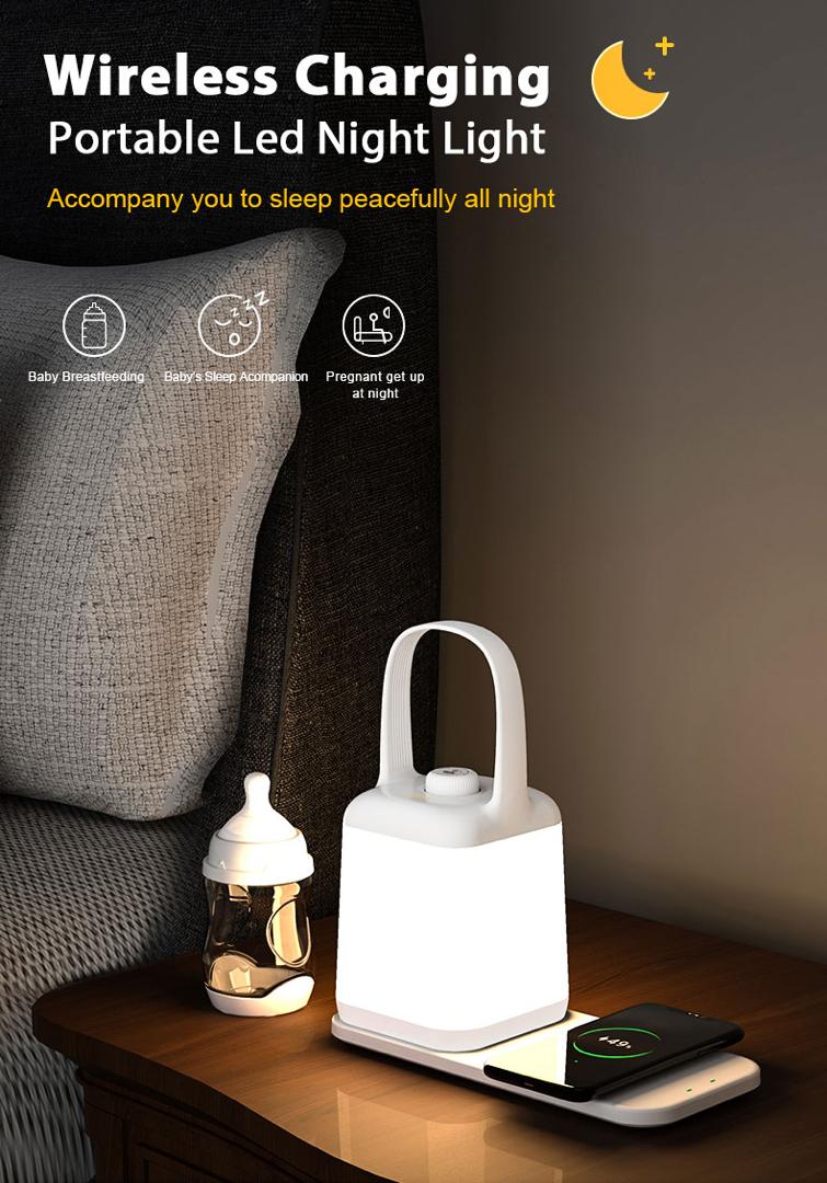 Portable Nursery LED Night Light& Wireless Charger