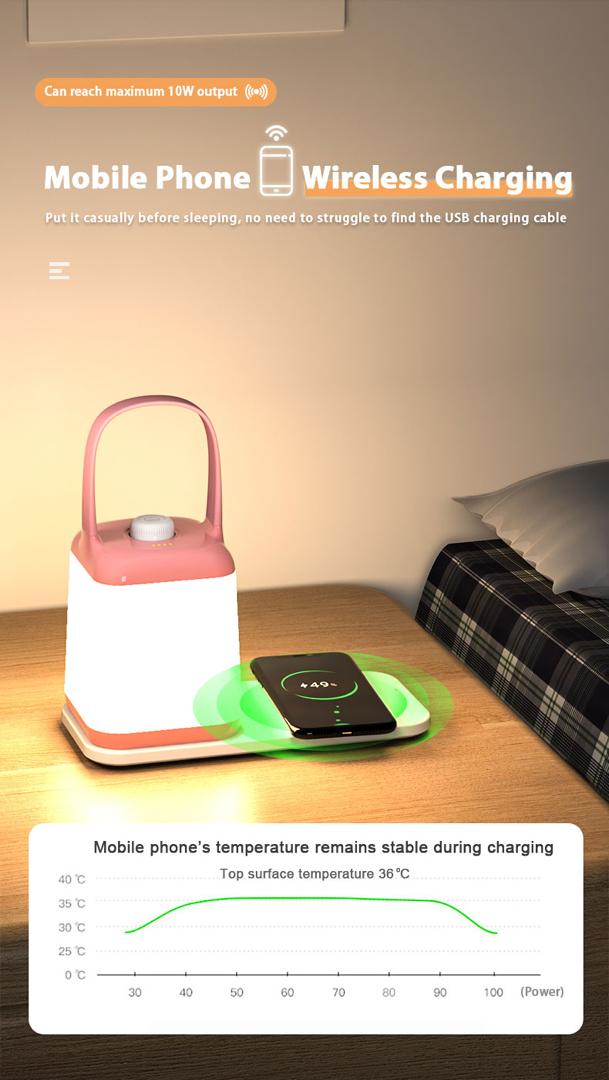 Portable Nursery LED Night Light& Wireless Charger