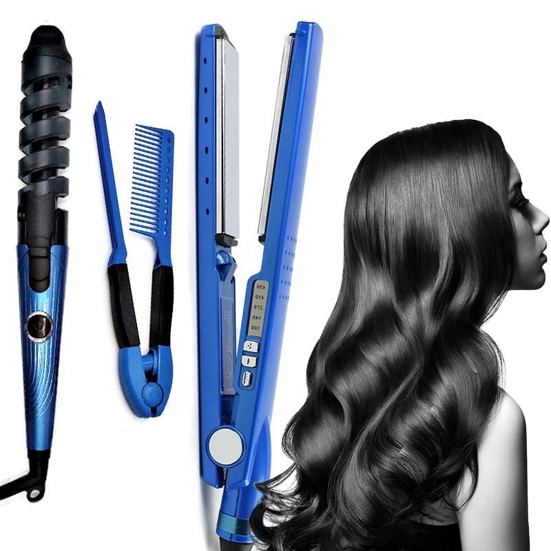 Nano Titanium Hair Straightener & Curler Set - Xonic