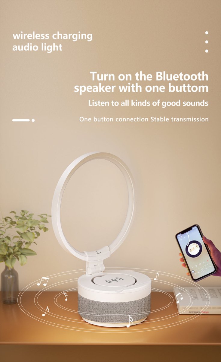 Wireless Charger Bluetooth Speaker Desk Lamp - Xonic